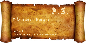 Ménesi Bence névjegykártya