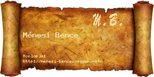 Ménesi Bence névjegykártya